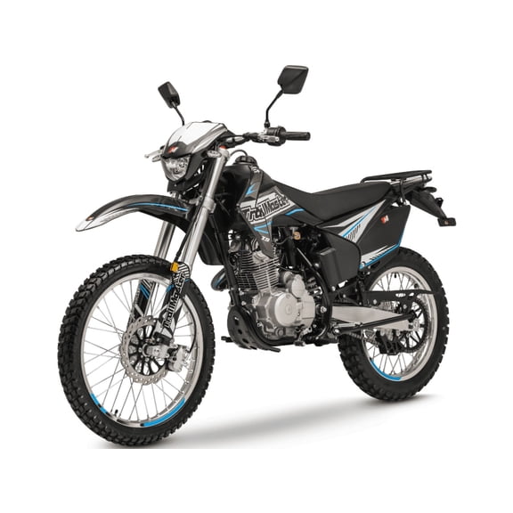 TrailMaster T5 Dirt Bike, 223cc Engine, 5-Speed Manual Transmission, 57 MPH Max Speed, Electric/Kick Start, 35 Inch Seat Height, 21 Inch Front Tire, Disc Brakes (Blue)