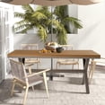 thumbnail image 4 of CozyHomet Outdoor Dining Table for 6, 59" x 35" Rectangular Patio Dining Table, Aluminum Outdoor Table with Adjustable Foot Pads, Patio Furniture for Garden, Backyard, Poolside, or Indoor, Natural, 4 of 9