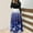 Blue, variant on WXLWZYWL Women's Christmas Dresses Casual Vintage Print Round Neck Long Sleeve Dress Outs Fall Winter Dresses Loose Maxi Dresses
