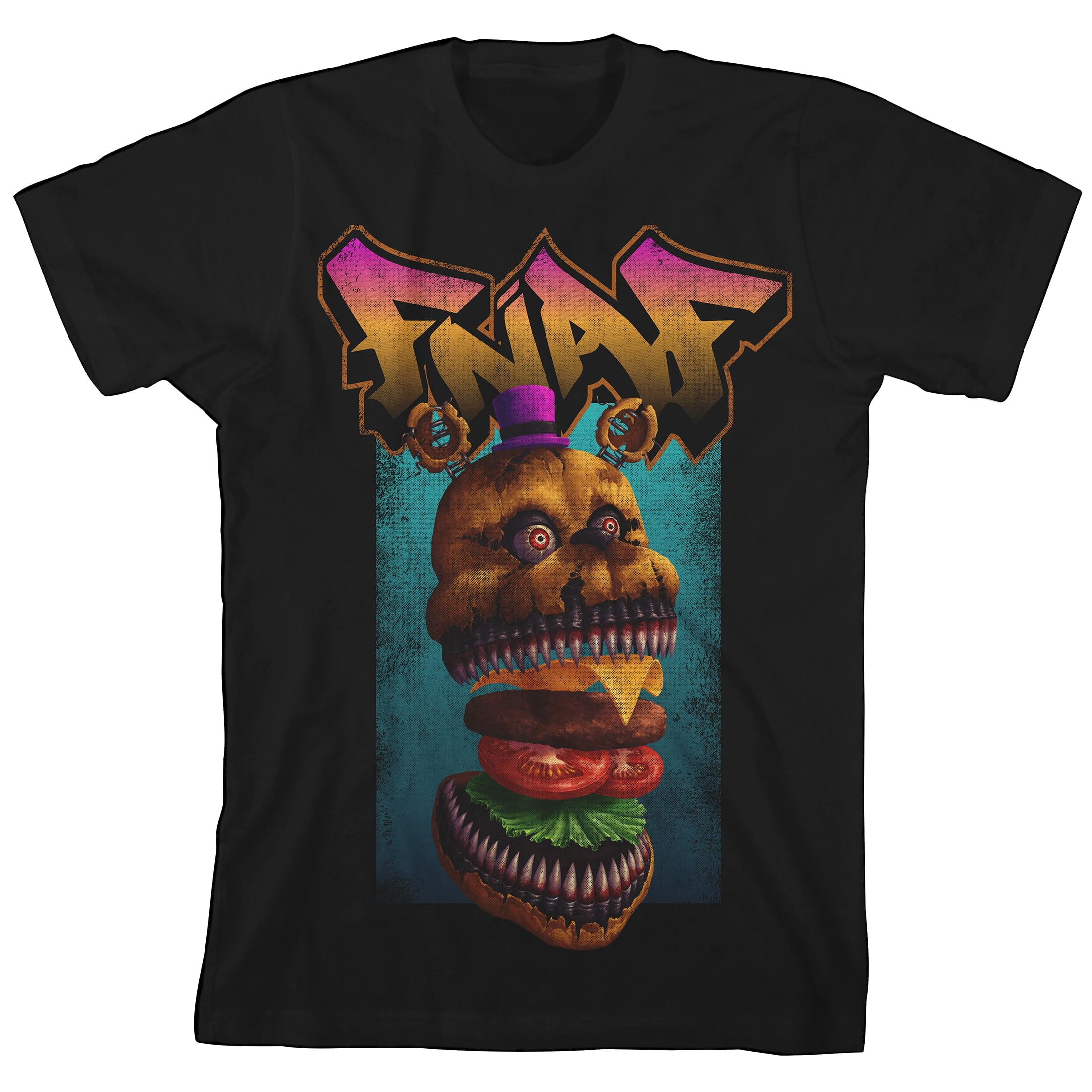 Bioworld Five Nights at Freddy's Freddy Burger Youth Black Short Sleeve Tee-XXL