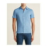 Perry Ellis Portfolio Mens Size Medium Short Sleeve Woven Button Down Shirt, True Blue
