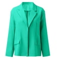 thumbnail image 4 of Xuemjiao Blazers for Women Business Casual Women Fashion Casual Solid Long Sleeve Open Front Notched Collar Suit Cardigan Ladies Jacket Coat Suits for Women (Green2,S), 4 of 5