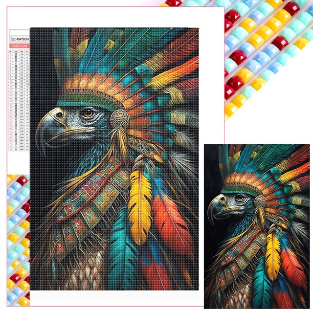 Con Cuentas Cuadradas 5D DIY Kit Águila Siberiana Del 50x75cm