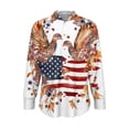 thumbnail image 4 of Wiyuqeen American Flag Shirts for Men Satin Button Down Shirts Lapel Collar Dress Shirt Plus Size 4th of July Patriotic Long Sleeve Blouses Multicolor L, 4 of 5