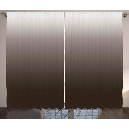 Ombre Curtains 2 Panels Set Chocolate And Cream Inspired Digital
