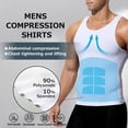 thumbnail image 3 of 2 Pack Mens Compression Shirts Slimming Shapewear Body Shaper Vest Tummy Control Tank Top Gynecomastia Undershirt, 3 of 6