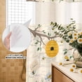 thumbnail image 3 of No Hook Shower Curtain, Yellow Gnomes Shower Curtains for Bathroom with See Through Top Window, Spring Floral Bees Daisy Branches Watercolor Waterproof & Washable Bath Curtain Long 72"x78", 3 of 9