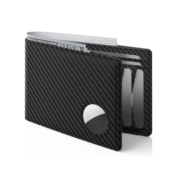 Men Wallet with Airtag Holder Genuine Leather Bifold Wallet for Air Tag New Gift