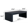 thumbnail image 5 of Hassch 47.6" Coffee Table in Ribbed Textured Design, Modern Rectangular Living Room Accent Table, Black, 5 of 7