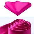 thumbnail image 5 of Hot Pink Mens Ties Classic Satin Necktie & Pocket Square Set with Gift Box Business Wedding Silk Tie, 5 of 7