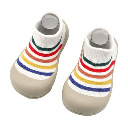 

Uaswgudfs Baby Boy Girl Shoes Non-Skid Indoor Walking Shoes Breathable Warm Elastic Sock Shoes with Safty Toe 3M-3T