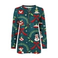 thumbnail image 5 of Pntutb, camiseta informal de manga larga con cuello en V de Navidad para mujer, blusa holgada con estampado de otoño, tops con cremallera Pntutb Pntutb-5379, 5 of 5