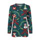 thumbnail image 5 of Pntutb, camiseta informal de manga larga con cuello en V de Navidad para mujer, blusa holgada con estampado de otoño, tops con cremallera Pntutb Pntutb-5377, 5 of 5