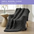 thumbnail image 3 of Chunky Knit Blanket Throw x Hand Knitted Chenille Throw Blanket Small Soft Thick Yarn Cable Knit Blanket Cute Rope Knot Crochet Throw Blankets for Couch Bed Sofa (Light ), 3 of 7