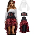 thumbnail image 1 of Disfraz de pirata Verceco Renaissance, camisa, falda y corsé, conjunto S, 1 of 9