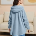 thumbnail image 6 of Taqqpue Girls Fleece Jacket Oversized Button Down Long Sherpa Hoodie Fuzzy Jackets Winter Warm Hooded Coat Outwears with Pockets for Girls 5-14Y, 6 of 7