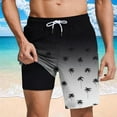 thumbnail image 2 of VBTAPA Mens Hawaiian Beach Shorts Tropical Summer Bathing Suit Drawstring Swim Trunks with Compression Liner Prime Sales Today Black M, 2 of 7