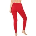 thumbnail image 5 of Women High Waist Basic Full Length Daily Soft Leggings (Dark Red, X-Large), 5 of 5