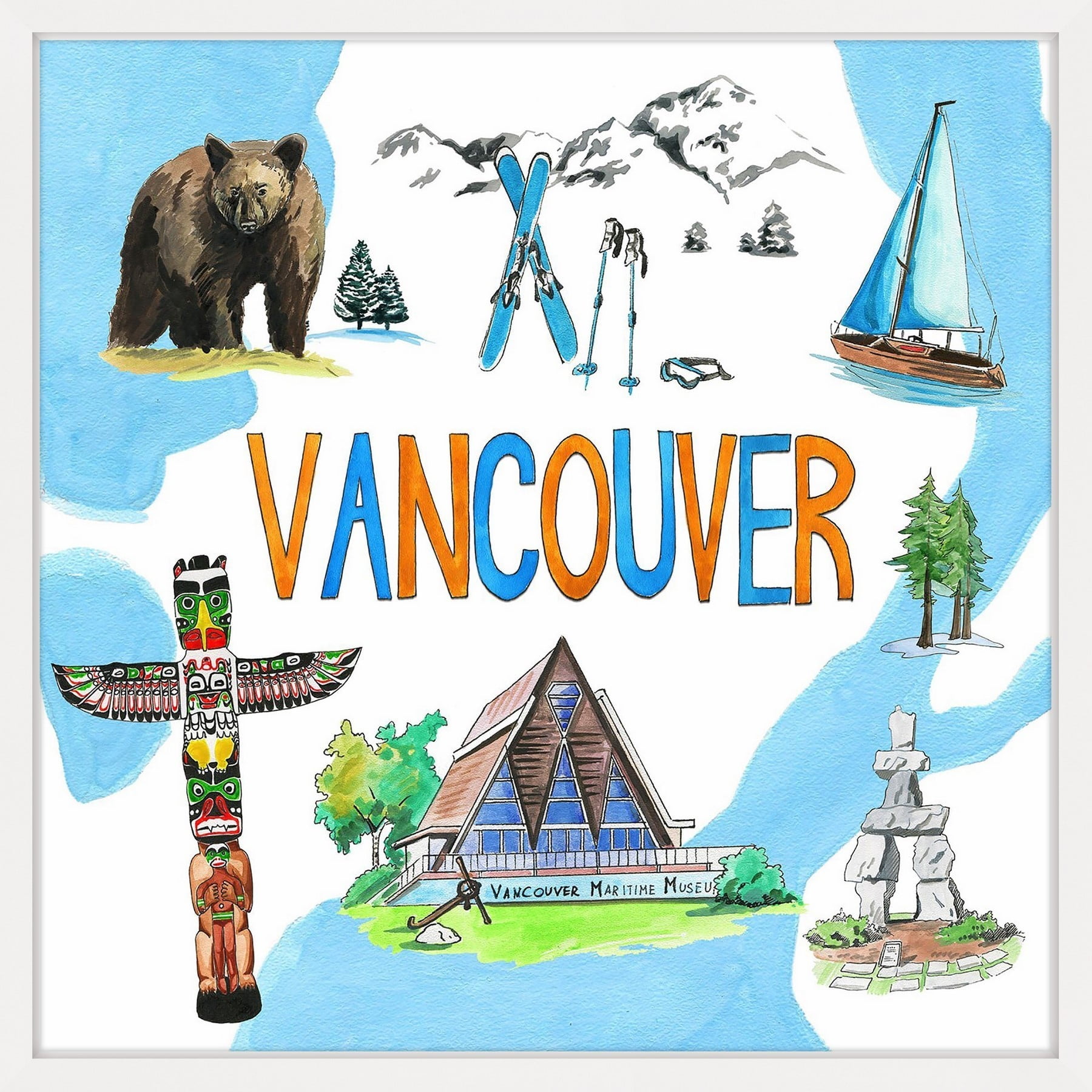"Unforgettable Vancouver" Framed Painting Print