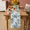 thumbnail image 2 of Watercolor Flowers Table Runner - 48 Inch Long Spring Floral Leaves Botanical Blue Cotton and Linen Blended Dress Scarves Farmhouse Table Runner for Kitchen Dining, Coffee Table, 13" x 48", 2 of 8