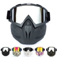 thumbnail image 1 of Retro Motorcycle Goggles Helmet Riding Glasses with Face Cover Outdoor Motocross Racing Ski Protector, 1 of 3