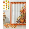 thumbnail image 3 of Fall Harvest Shower Curtain Set ，Waterproof Fabric Shower Curtains Pumpkins Grape Maple Leaves Orange Border Shower Curtains for Bathroom,Bathroom Decor 72"x72", 3 of 7