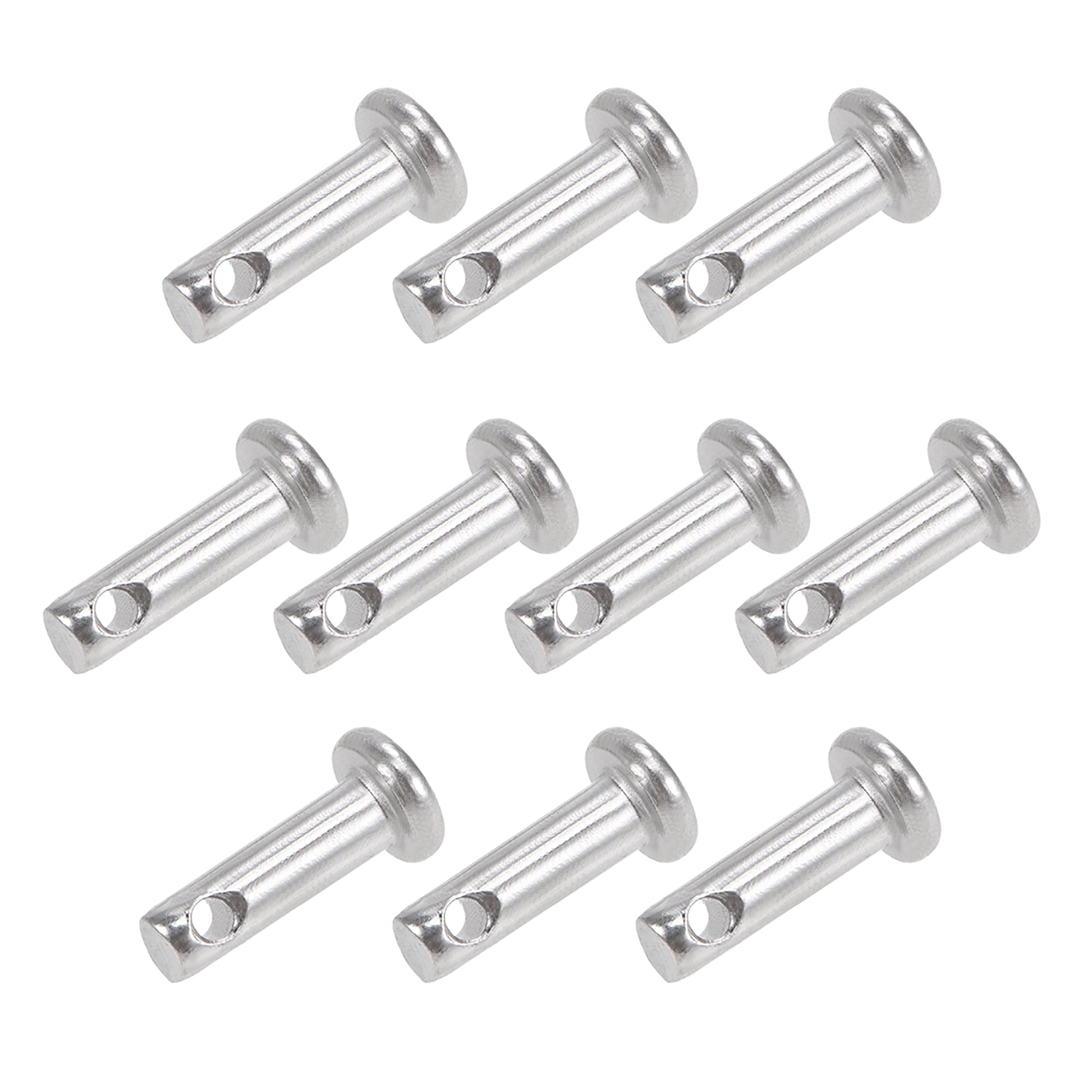 Single Hole Clevis Pins 3mm x 10mm Flat Head 304 Stainless Steel Link