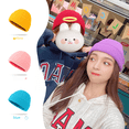 thumbnail image 2 of Gorro de punto para mujer, gorro de piel cálido para exteriores, gorro de lana, gorro grueso de Color sólido, combina con todo, para parejas, 2 of 6