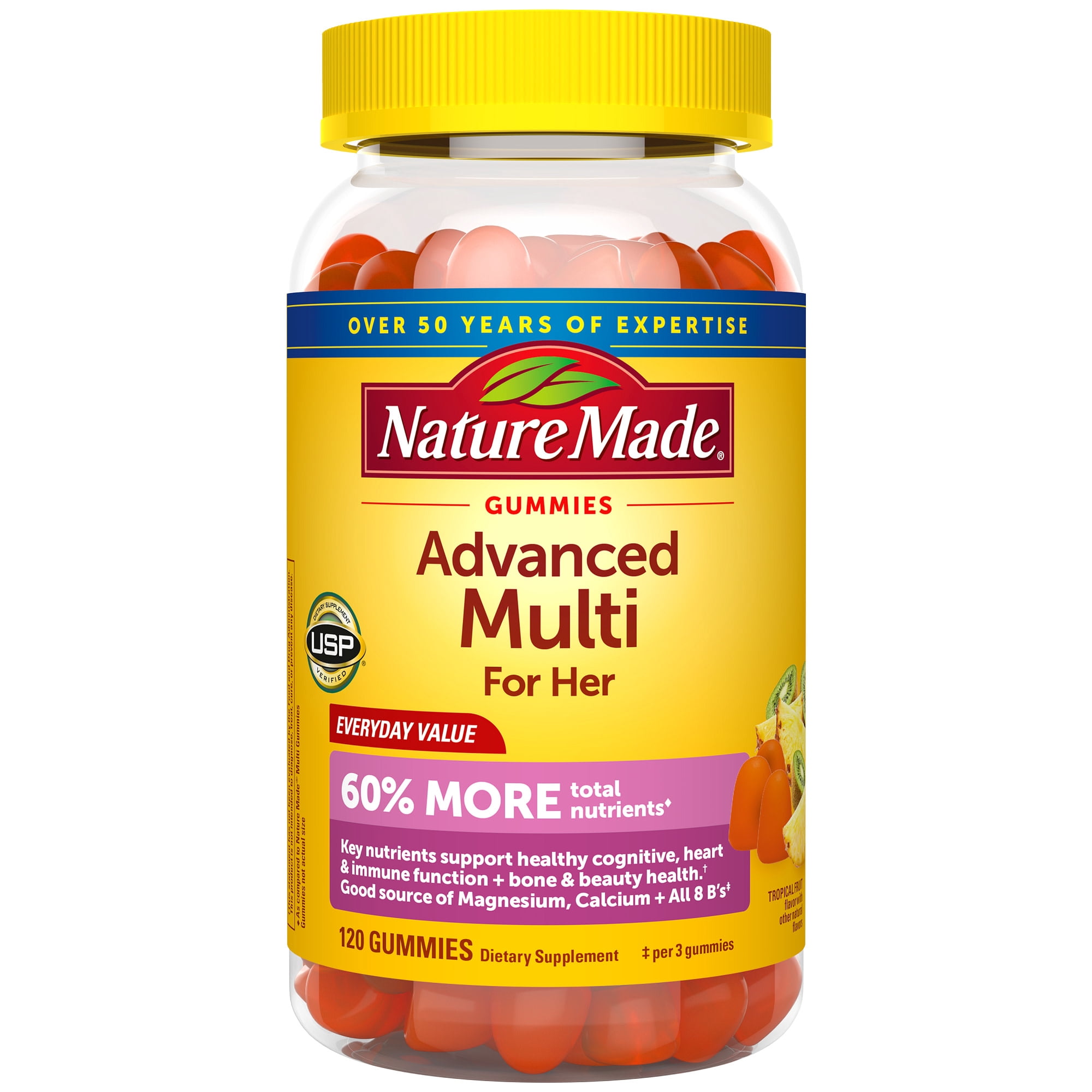 Nature Made Advanced Multi Vitamin for Women with Magnesium, Calcium & B Vitamins, 120 Ct, Supports General Wellness for Her