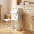 thumbnail image 4 of JOYMOR 10 Pack White Plastic Folding Chair, Indoor Outdoor Stackable Seat, 4 of 9