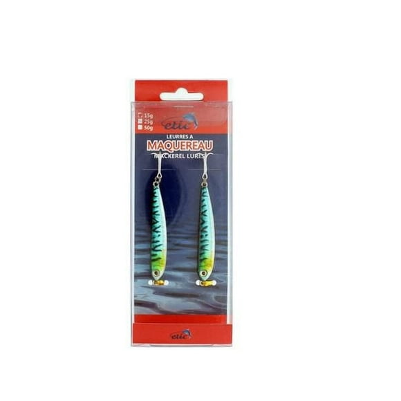 Etic 296-151219 Mackerel Fish, Silver Blue Black Zebra Stripes 15 Grams, Mackerel Fish, Silver Blue Bla