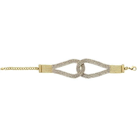 X & O Handset Austrian Crystal Gold-Plated Horseshoe Bracelet