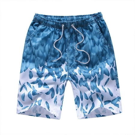 Beach pants men's loose can enter the water swimming trunks seaside ...
