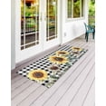 thumbnail image 2 of Vintage Floral Front Door Mat Sunflowers Black Buffalo Plaid Farmhouse Welcome Doormat Indoor Outdoor Entrance Floor Mat Non-Slip Washable Runner Rug for Front Porch Decor 18x60 Inch, 2 of 6
