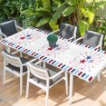 thumbnail image 2 of Independence Day Table Cloths for 8 Foot Rectangle Tables, 4th of July Red Blue Striped Stars Patriotic Patio Waterproof Elastic Fitted Tablecloths, Washable Rectangular Table Cover for Camping, 2 of 8