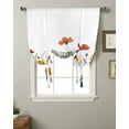 thumbnail image 2 of Spring Floral Tie Up Curtains for Window, Watercolor Elegant Botanical Summer Thermal Insulted Balloon Shade Adjustable Rod Pocket Curtains Valance Panels for Kitchen Bathroom Café 46 x 63, 2 of 7