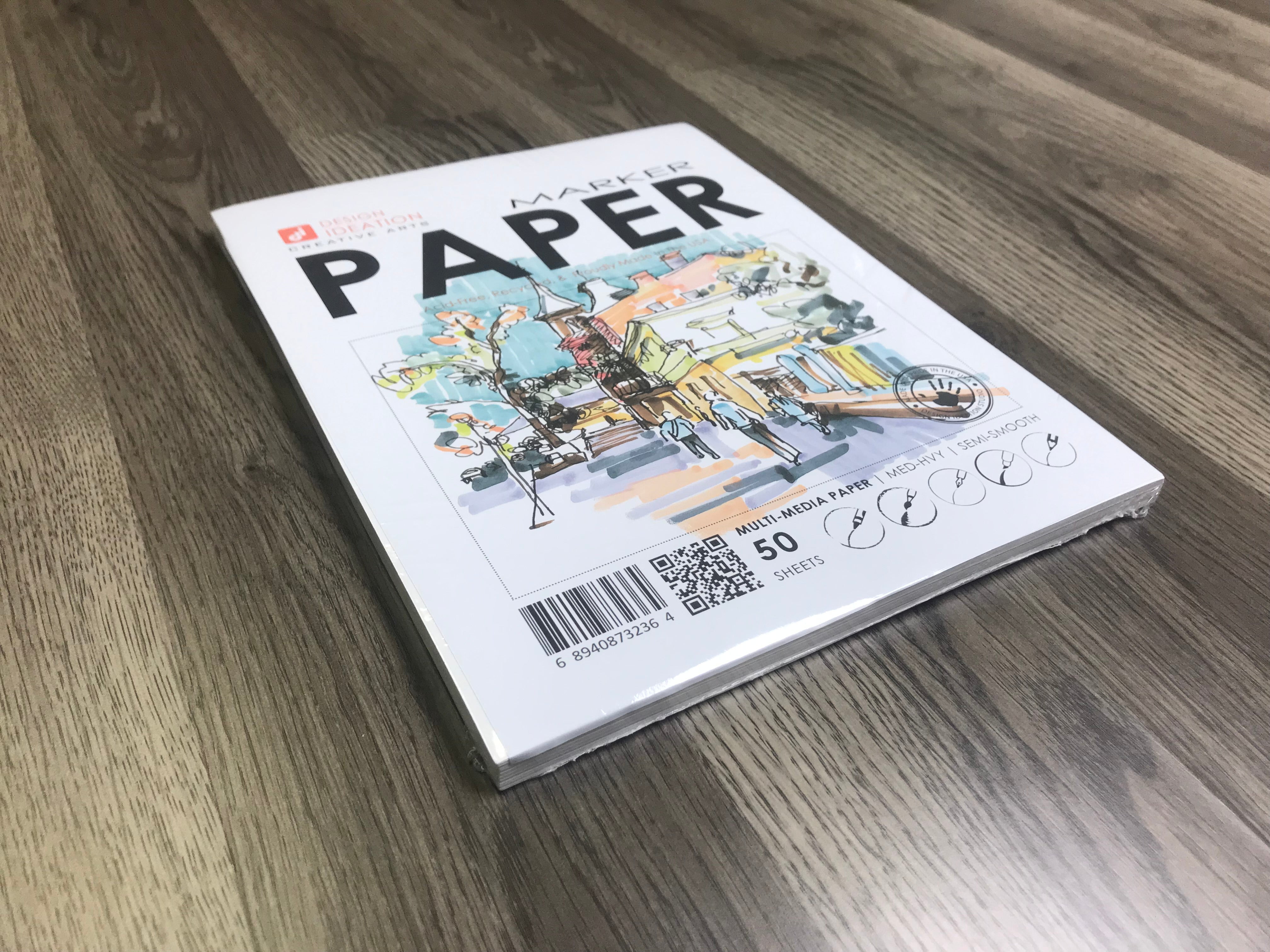 MARKER Paper : Multi-media sketch paper. Loose Sheet Pack. (8.5" x 11") (100 Sheets)