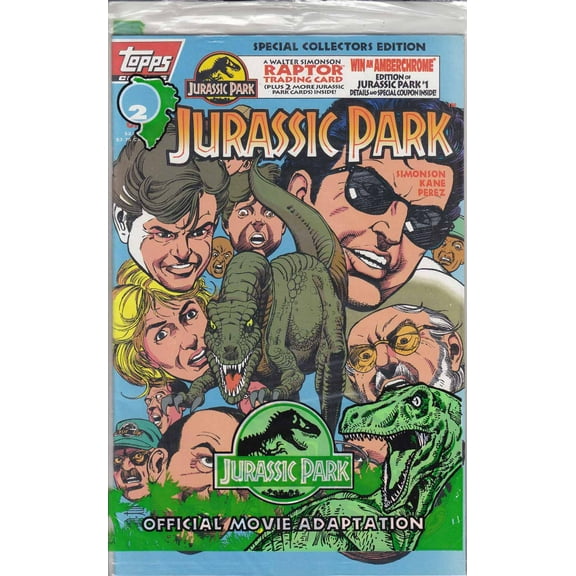 Jurassic Park #2 (with card) VF ; Topps Comic Book