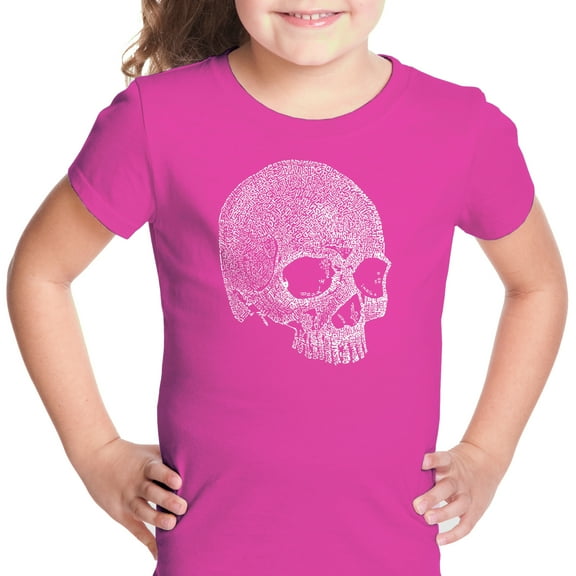 LA Pop Art Girl's Word Art T-shirt - Dead Inside Skull