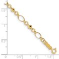 thumbnail image 3 of Primal Gold 14 Karat Yellow Gold Diamond-cut Ovals and Donut Beads Bracelet, 3 of 3