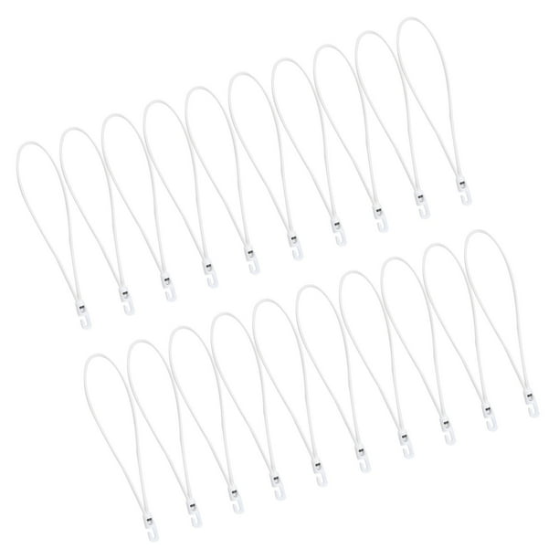 20 piezas Cordón de bungee con ganchos de lona Toma estirable práctica práctica de 25 cm de longitud para