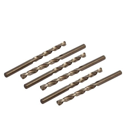 

5.5mm Drilling Dia 93mm Long M35 HSS Cobalt Spiral Flute Twist Drill Bits 6pcs