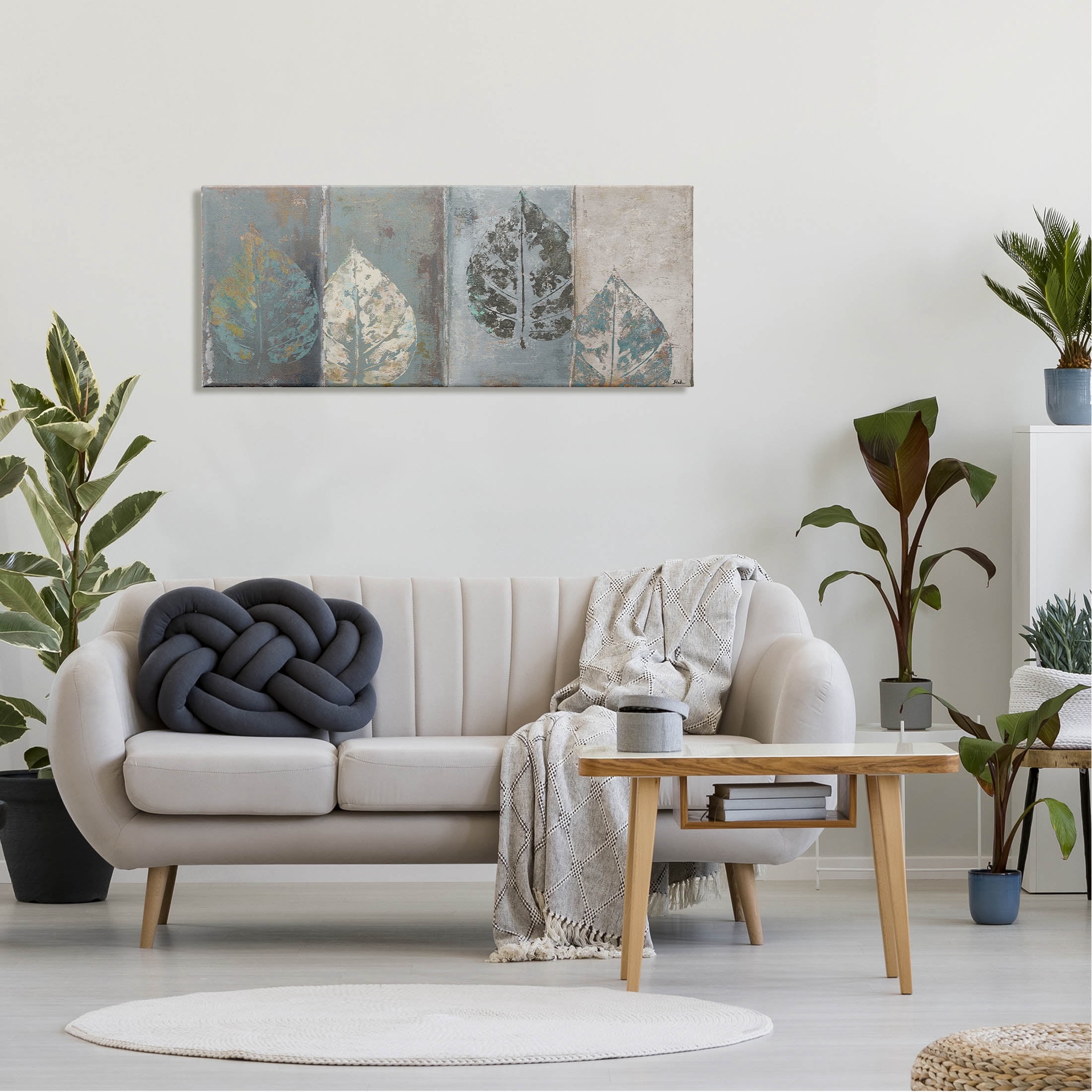 Stupell Industries Rustic Weathered Leaf Motif Graphic Art Gallery Wrapped Canvas Print Wall Art, Design by Patricia Pinto