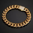 thumbnail image 7 of EOEMY 6-14mm Men Women Gold Tone Solid Stainless Steel Miami Curb Link Chain Bracelet-Gold-14mm-10.5Inch Or 26.5Cm, 7 of 7