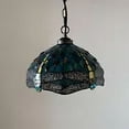 thumbnail image 5 of Tiffany Pendant Lights Green Blue Stained Glass Dragonfly LED Bulb Included for Dining Room Hotel Restaurant Cafe 12"W*12"D*60"H, 5 of 7