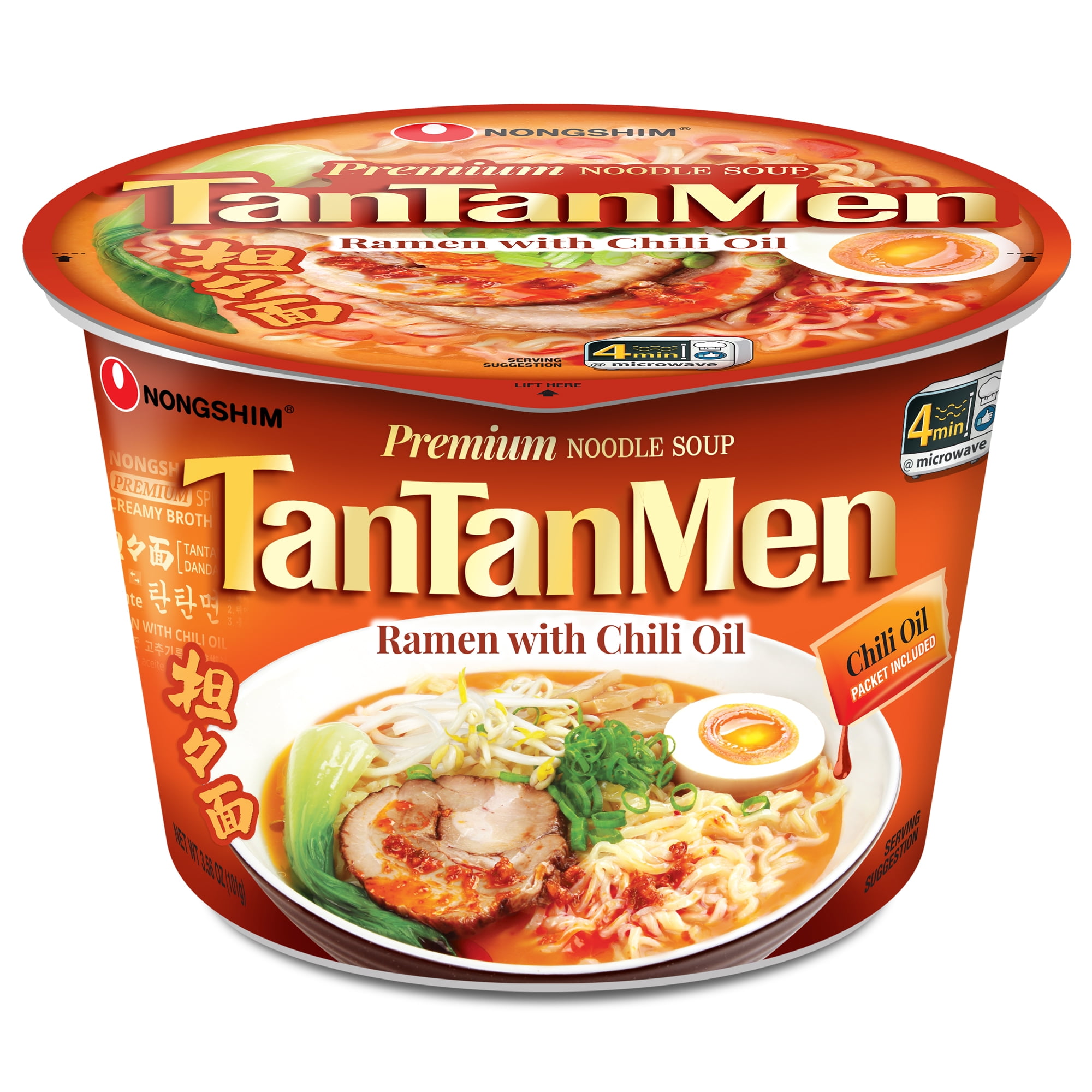 Nongshim Tantanmen Big Bowl Ramen Noodle Soup, 3.56oz X 1, Shelf