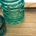thumbnail image 5 of Creative Co-Op Wood Tray with 9 Blue & Green Glass Votive Holders (Set of 10 Pieces), 5 of 6