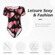 thumbnail image 4 of Balery Hearts Body de cuello redondo de manga corta para mujer Tops de manga corta Tops básicos-Medium, 4 of 7