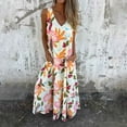 thumbnail image 1 of Aqestyerly Robe Sans Manches à Col en V Imprimée pour Femmes, Design avec Poche Non Positionnée, Légère et Élégante, Parfaite pour l'Été, 1 of 6