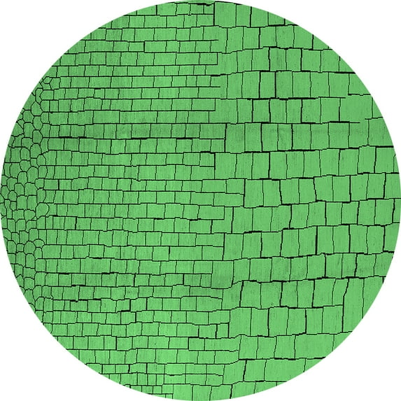 Ahgly Company Indoor Round Solid Emerald Green Modern Area Rugs, 6' Round